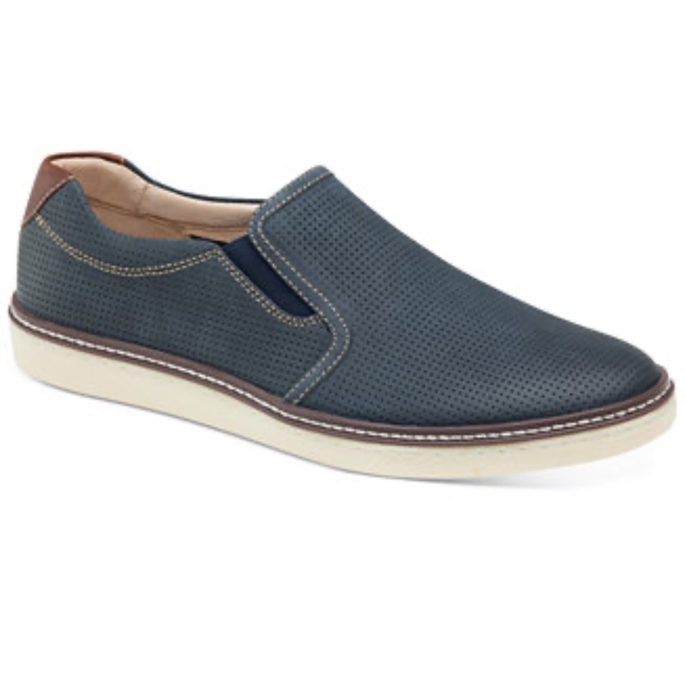 Johnston & Murphy Men's Casual McGuffey Blue Slip-On Sheep Skin Sneakers Size 9